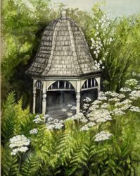 Deepwood Gardens Gazebo- Watercolor by Dee Hendrix