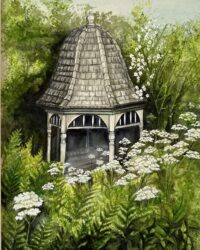 Deepwood Gardens Gazebo- Watercolor by Dee Hendrix